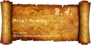 Mingl Aranka névjegykártya